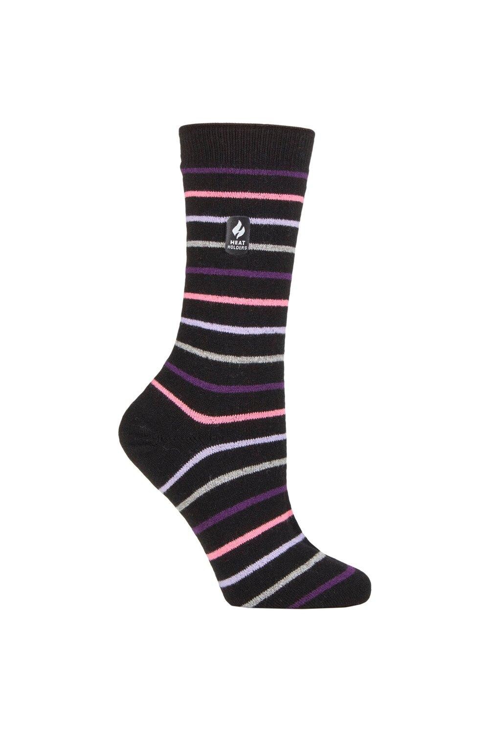 

1 пара носков 1.0 TOG Ultralite в полоску, с узором и узорами SOCKSHOP Heat Holders, серый