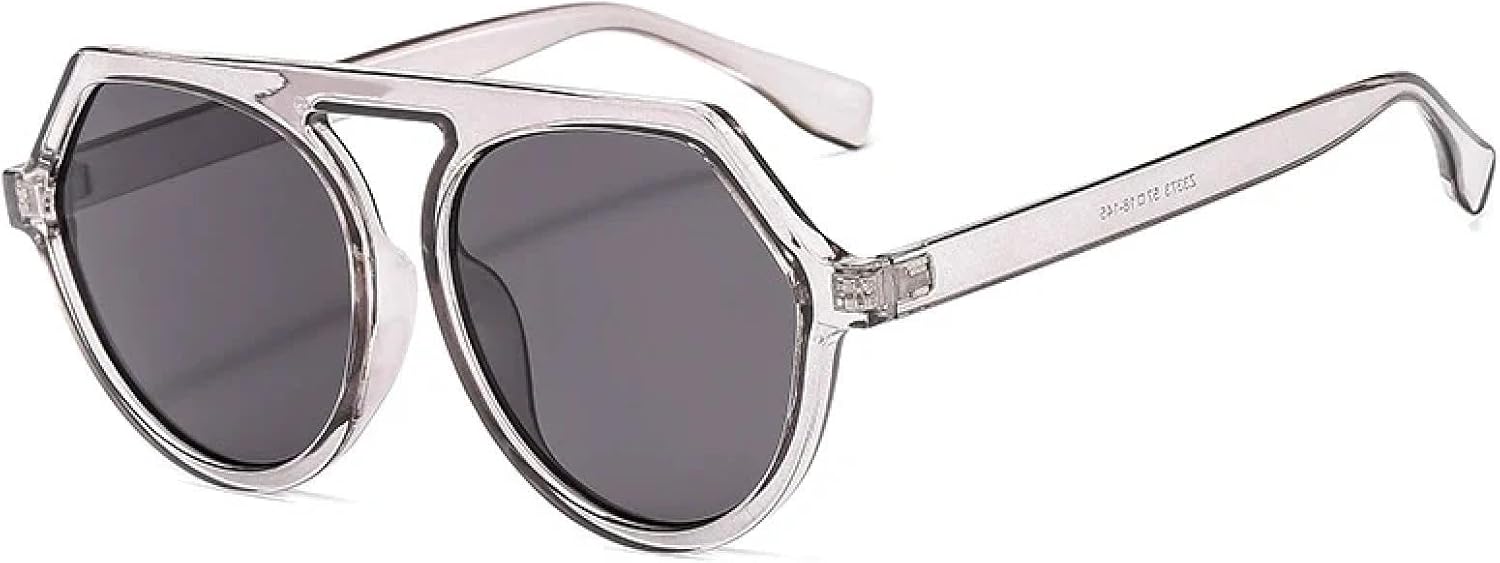 

Модные овальные солнцезащитные очки для мужчин и женщин, винтажные, роскошные, в большой оправе, для активного отдыха, вождения, с защитой от УФ-излучения UV400 TKKTLLT, Gray Gray