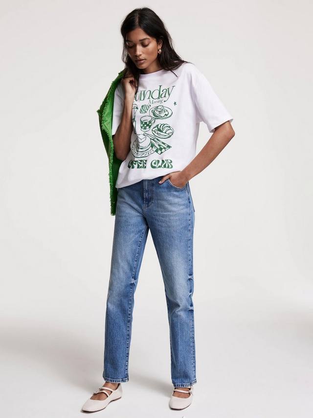 

Футболка coffee club оверсайз Mint Velvet, цвет Natural/Multi