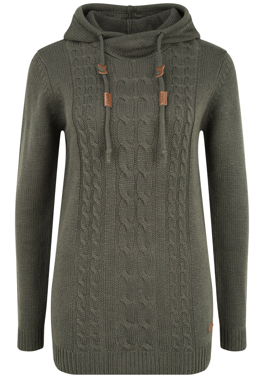 

Вязаный кардиган Oxmo Knit Cardigan Cable, темно-зеленый