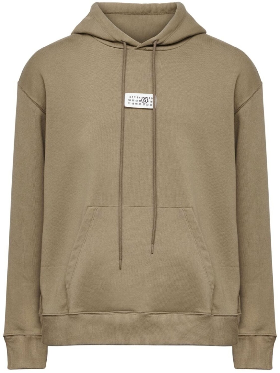 

MM6 Maison Margiela худи с кулиской и аппликацией, коричневый