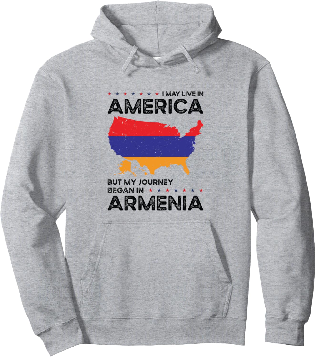 

Худи с изображением армянского американского патриота, выращенного в Америке, с американским флагом May Live In America My Journey Began In Armenia, серый