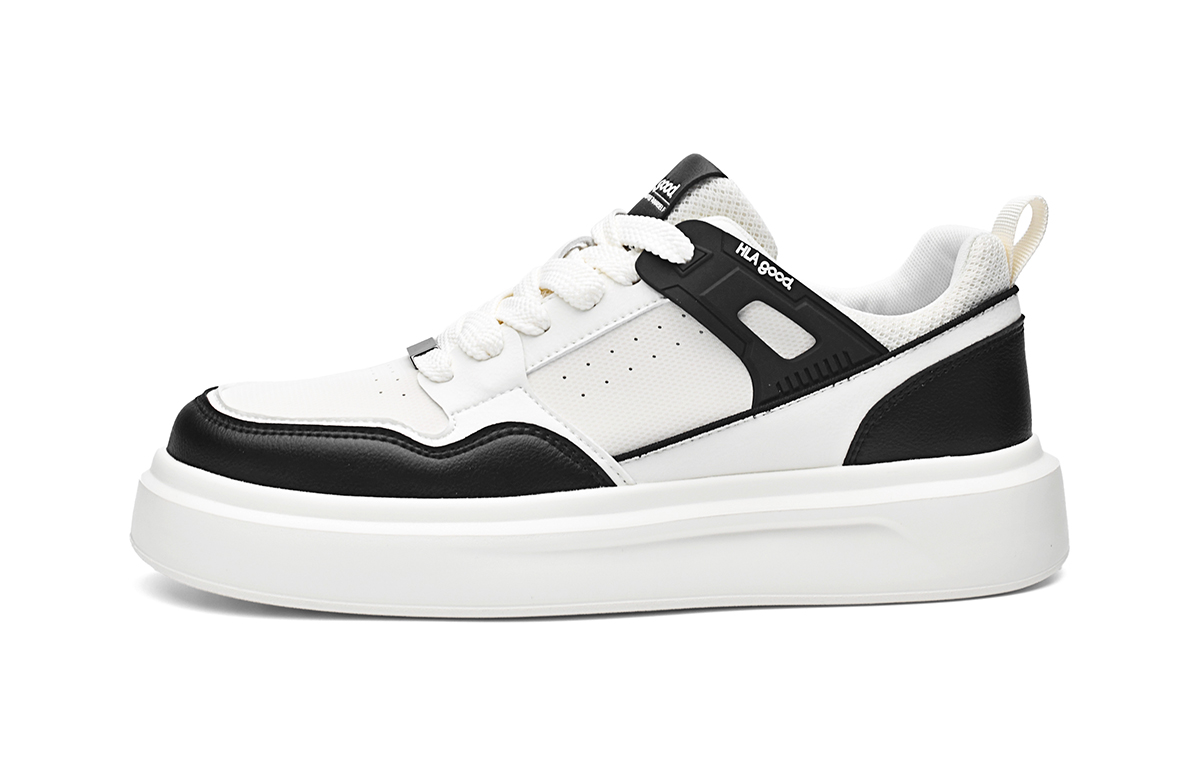 

HLA Легкие и дышащие мужские скейтерские кеды низкие White Black, цвет White Black