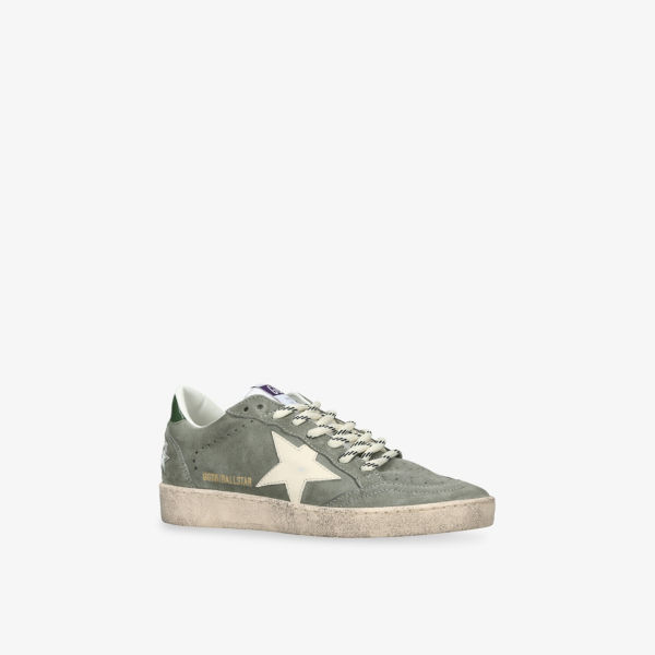 Кроссовки женские Golden Goose Ball Star замшевые, зеленый — фото 2