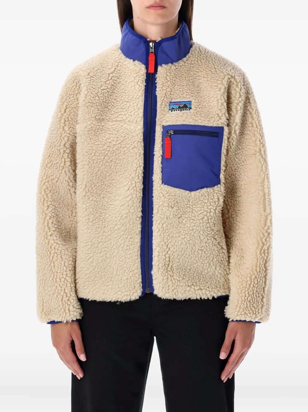 

Флисовая куртка с нашивкой-логотипом Patagonia, нейтральный