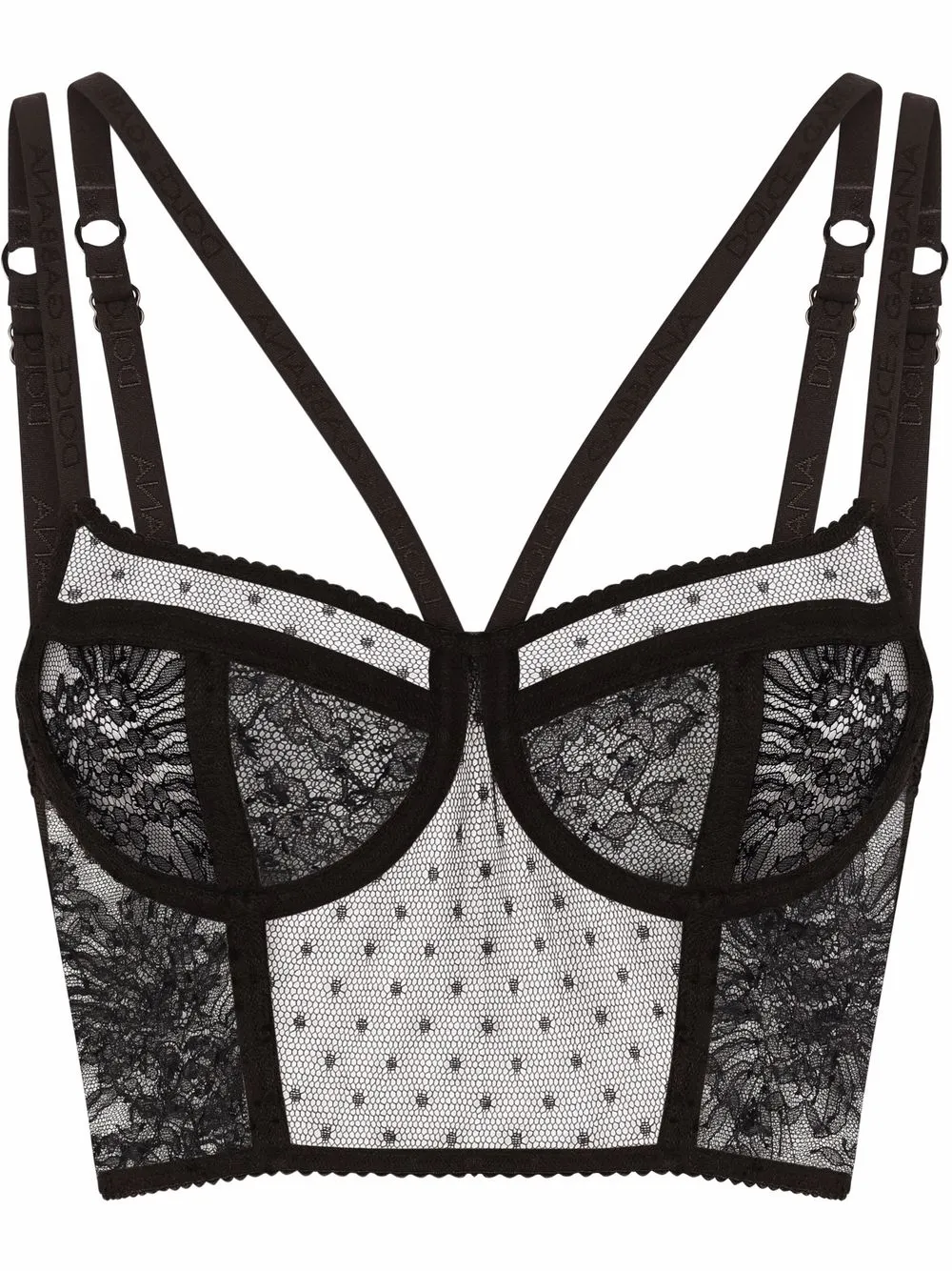 

Кружевной топ-бюстье DOLCE & GABBANA, черный