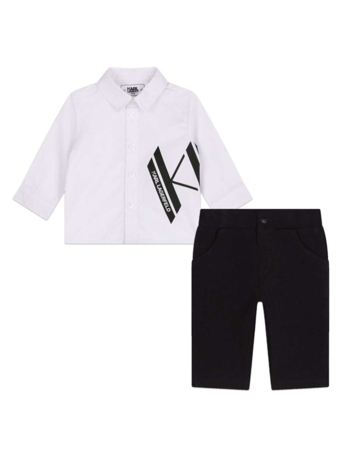 

Karl Lagerfeld Kids комплект из футболки и шортов с логотипом, белый