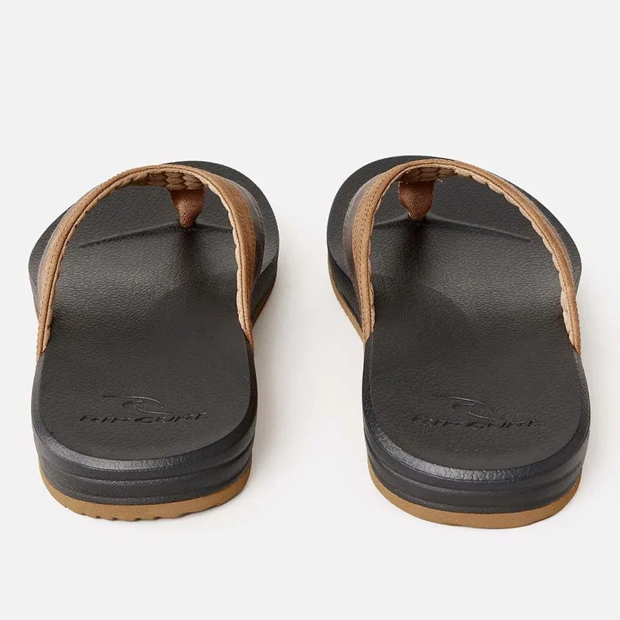 Сандалии-вьетнамки с мягким верхом Rip Curl, черный/коричневый — фото 4