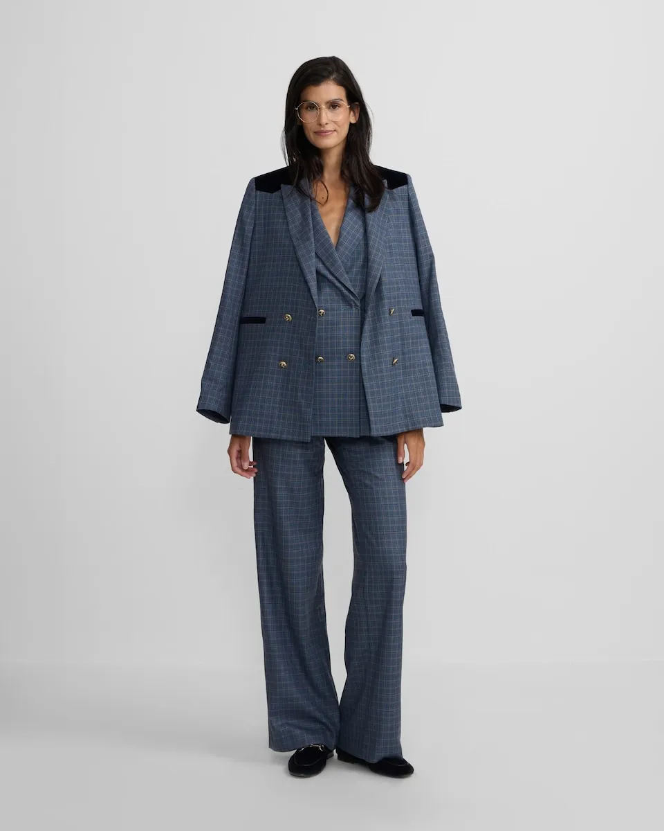 

Женские брюки в клетку серого и бордового цветов Silbon