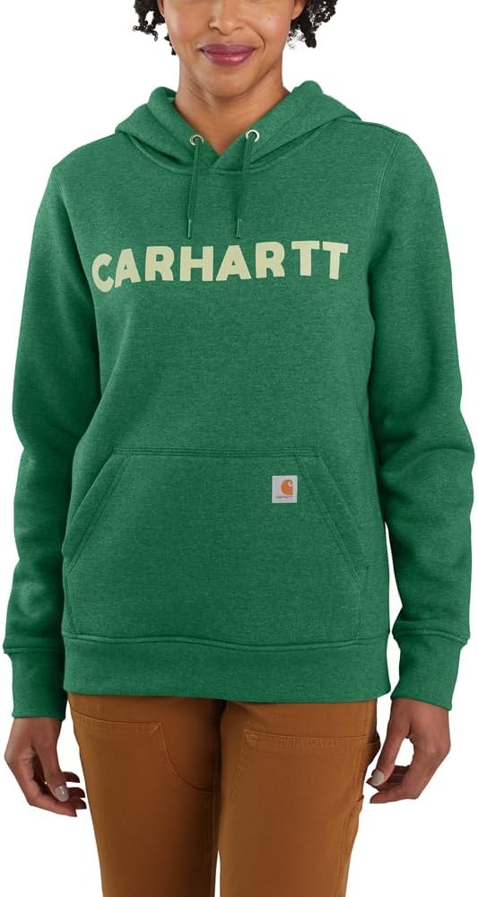 

Carhartt Women's 105194 Женский свитшот Relaxed Fit Midweight с логотипом, North Woods Heather