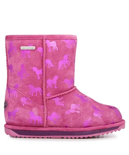 Детские сапоги EMU Australia Rainbow Unicorn Brumby из мериносовой шерсти, розовые — фото 2