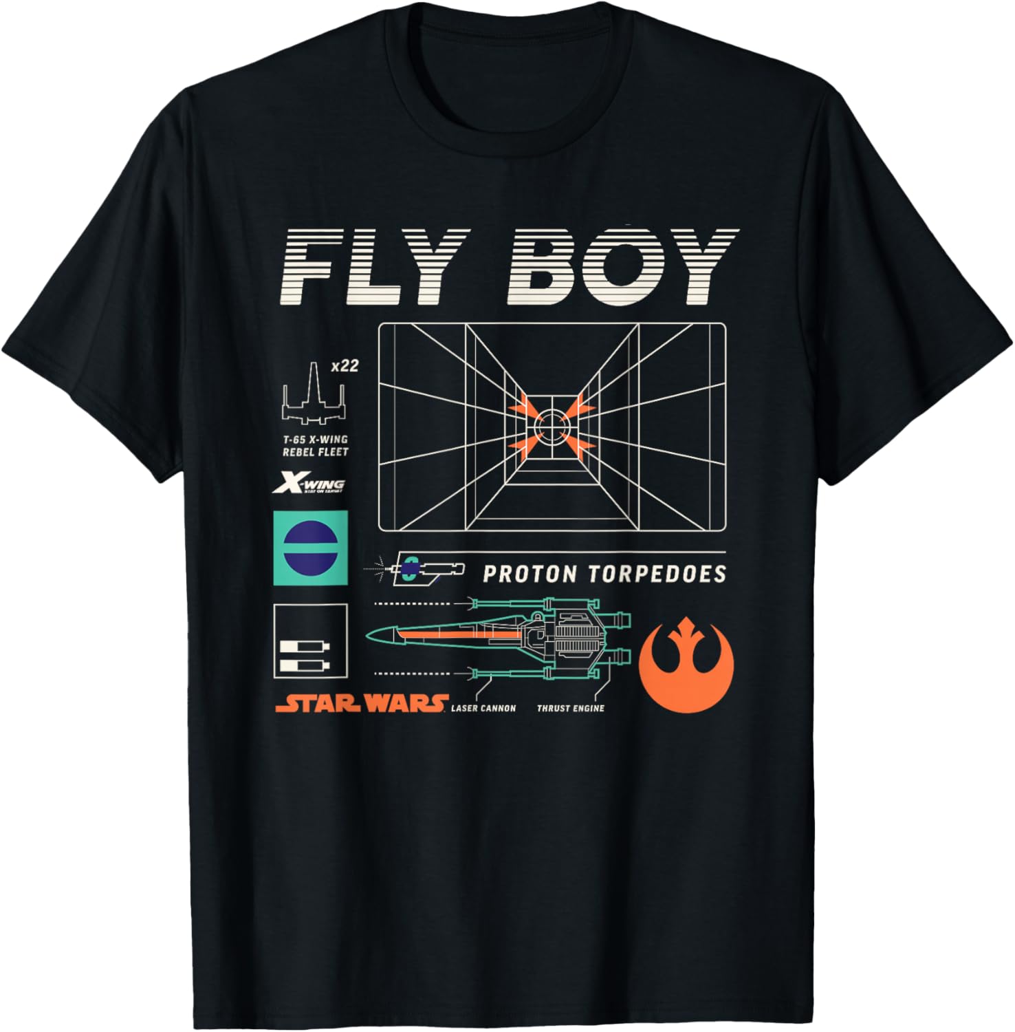 

Футболка с изображением пилота повстанца X-Wing Flyboy из Звездных войн, черная Star Wars