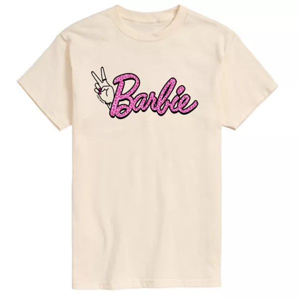 

Мужская футболка с логотипом Barbie в леопардовом принте Licensed Character, бежевый