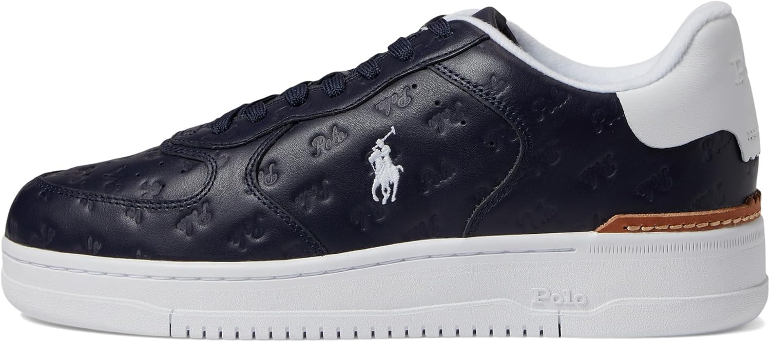Кроссовки Polo Ralph Lauren Masters Court Logo из кожи, Navy — фото 4