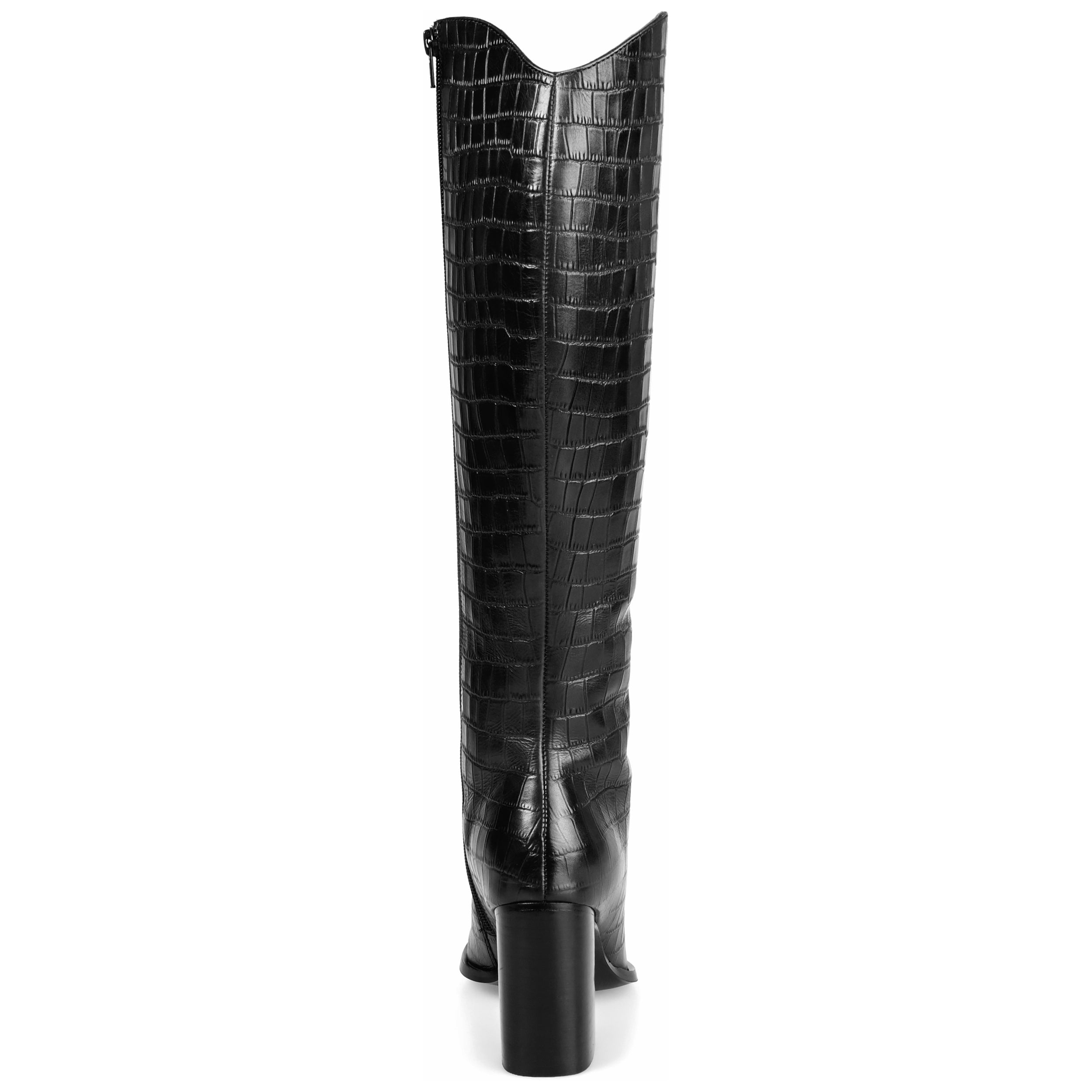 Женские ботинки Journee Signature Wide Calf из натуральной кожи Tru Comfort Foam Laila, цвет croco — фото 3