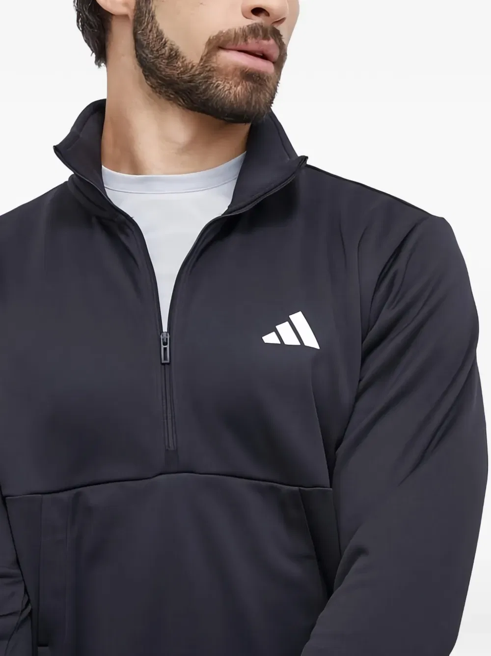 Толстовка с застежкой-молнией до середины груди Adidas, черный — фото 4