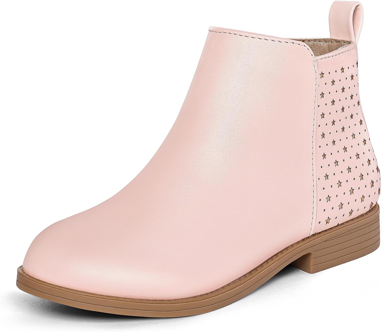 

Девочковые ботильоны K KomForme с низким каблуком и боковой молнией для малышей/детей младшего и старшего возраста, Pink Pu