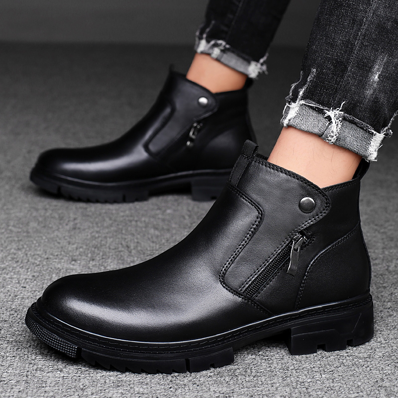 Bull Thunder Черные утепленные мужские ботинки на платформе, цвет Black Insulated Shoes — фото 2