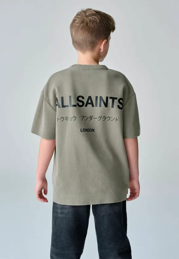 Футболка оверсайз с принтом "вафельный андеграунд" Smallsaints, Khaki Green — фото 2
