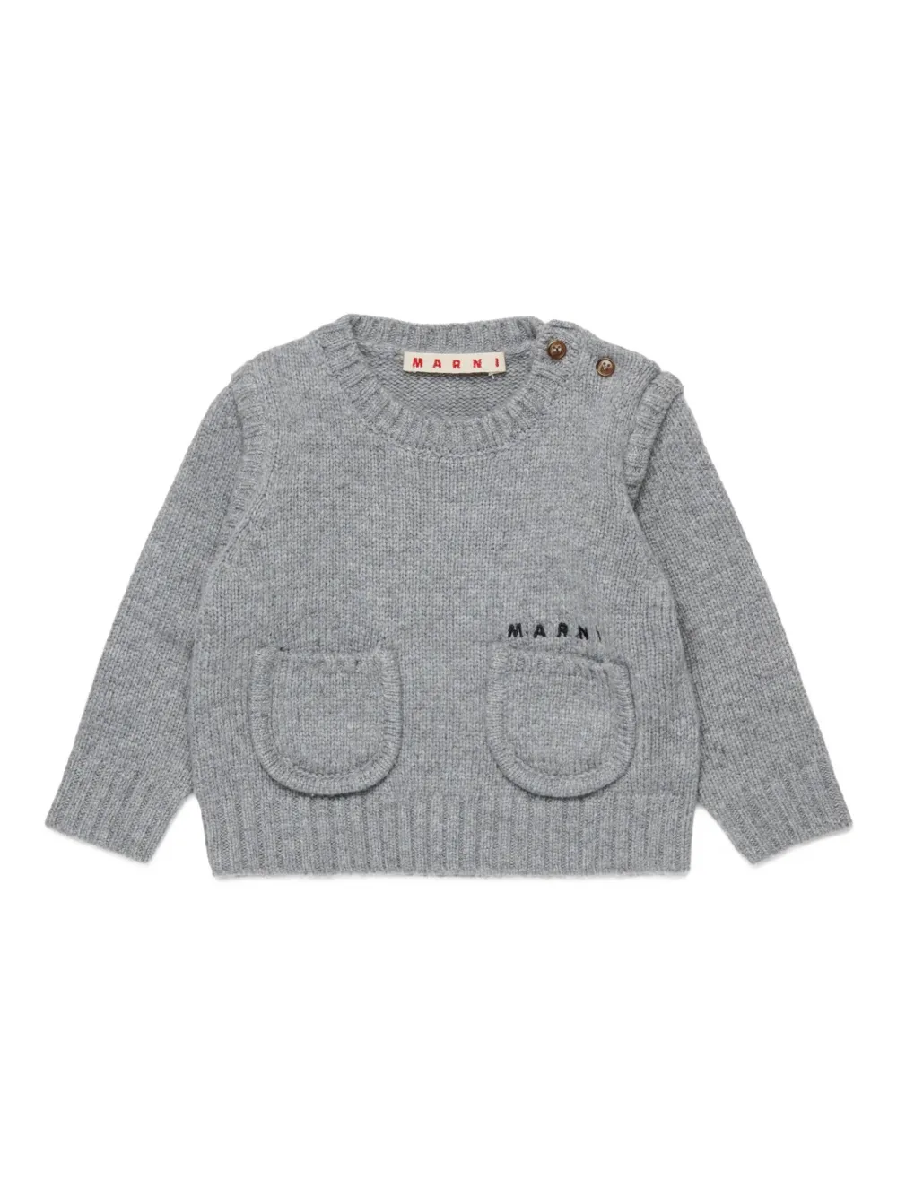 

Свитер с вышитым логотипом Marni Kids, серый