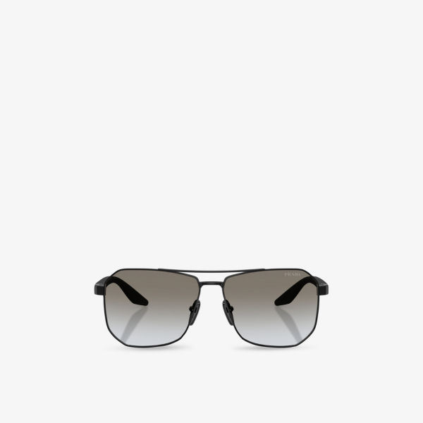 

PS A53S Pilot-Frame металлические солнцезащитные очки Prada Linea Rossa, черный