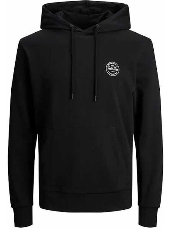

Мужская толстовка с капюшоном черного цвета Jack & Jones