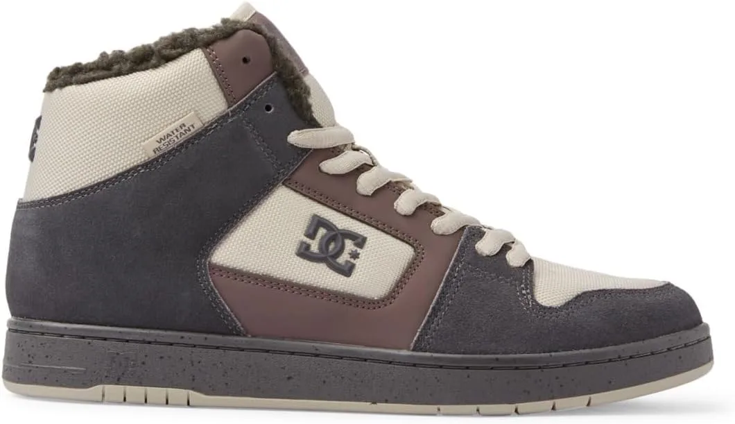 Мужские высокие кожаные кроссовки DC Shoes Manteca 4 Hi WR, светло-серый/темно-серый — фото 2