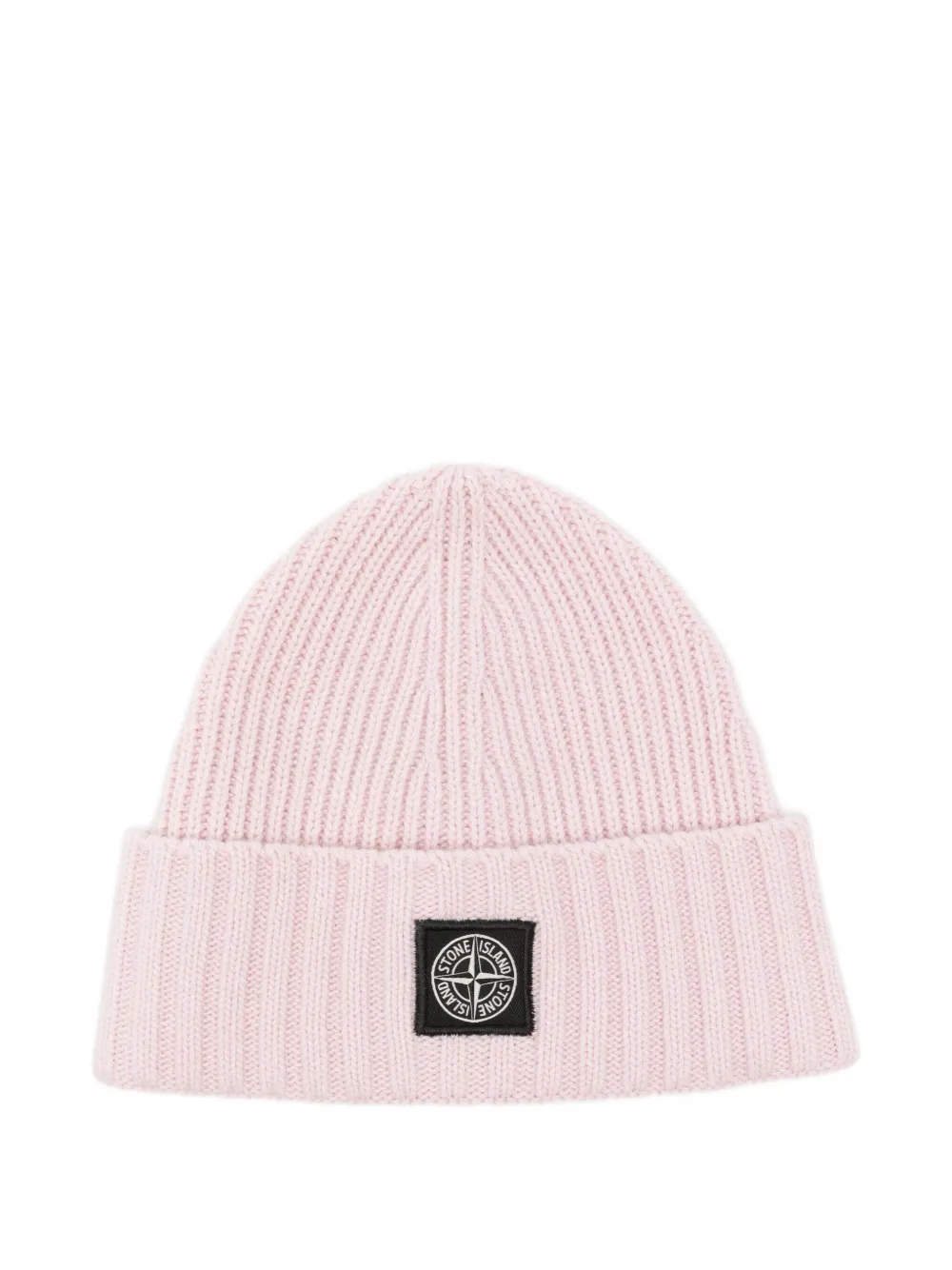 

Вязаная шапка с логотипом Stone Island Junior, розовый