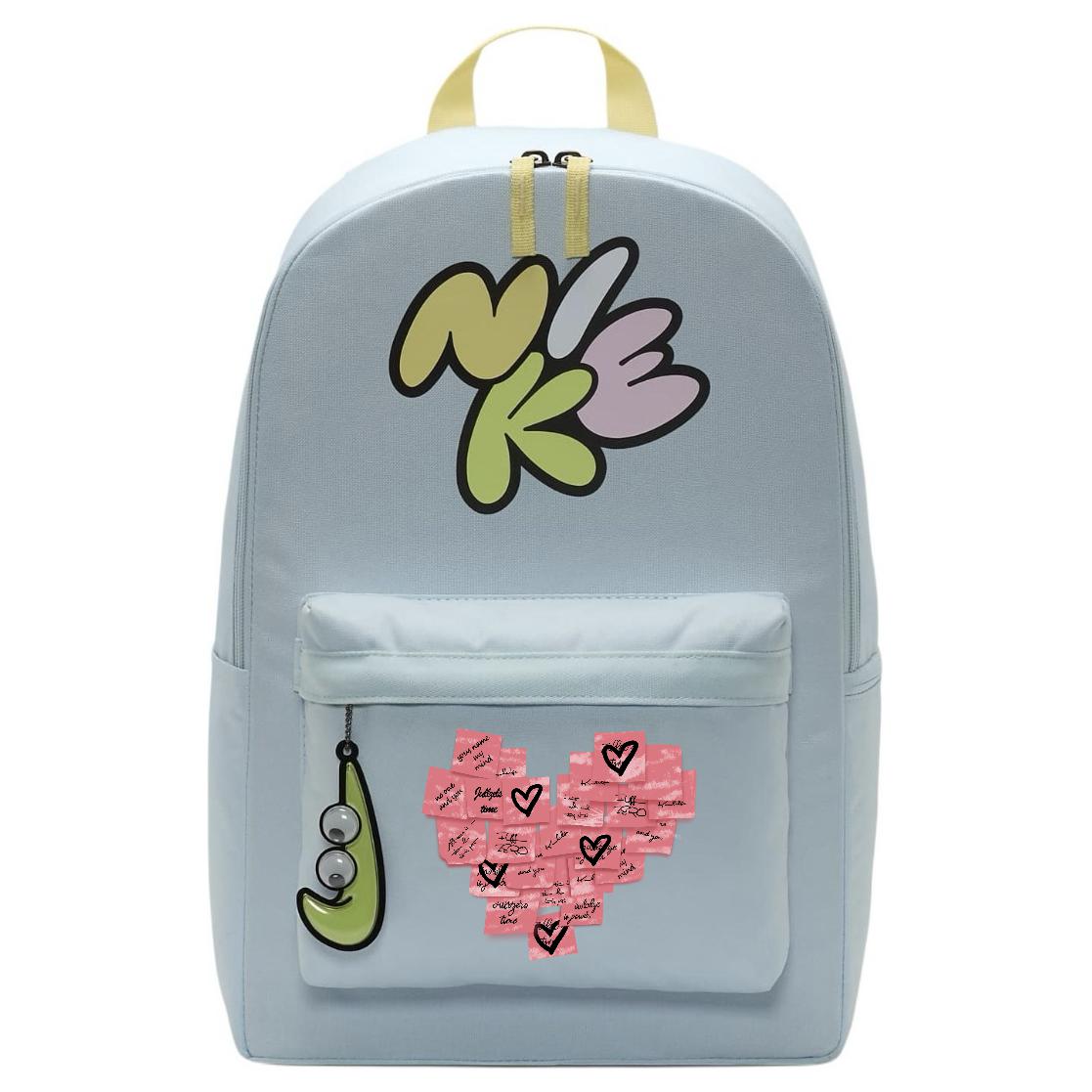 

Nike Тканевый рюкзак женский ледниково-голубой и нежно-желтый и светло-лимонный, Love letters