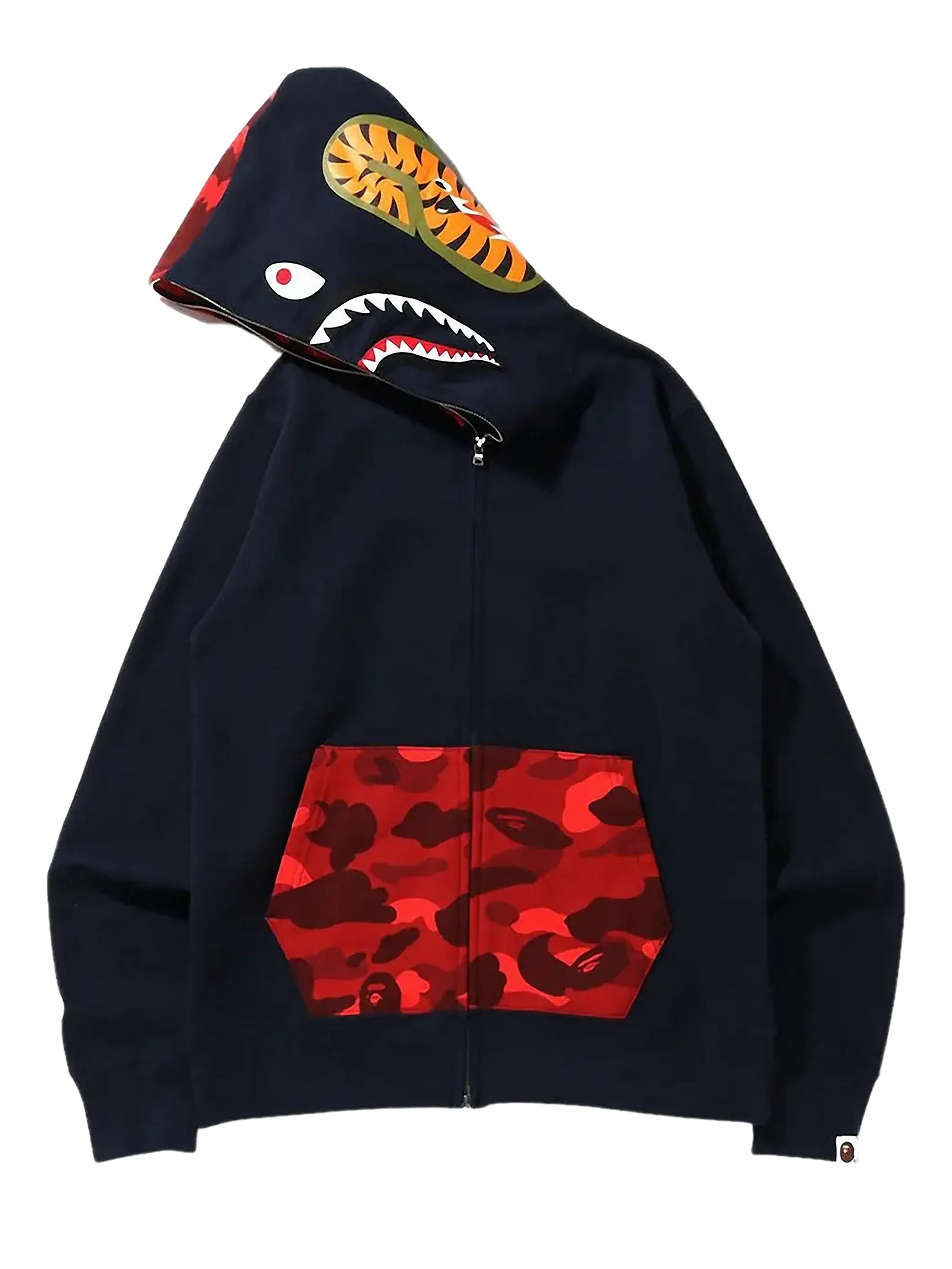 

Камуфляжная толстовка с капюшоном shark на молнии A Bathing Ape, синий
