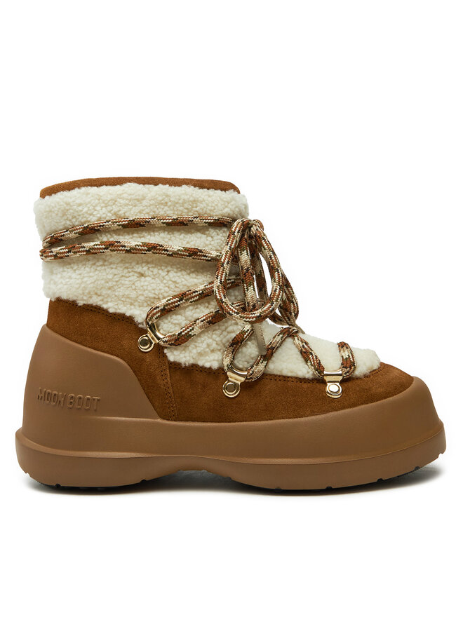 Зимние ботинки женские Moon Boot Luna Boot Shearling замшевые, коричневый