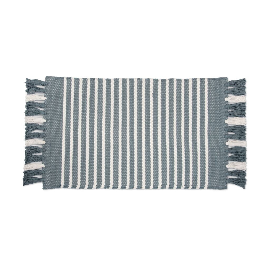 

Коврик для ванной Stripes & Structure 60x100см джинсовый/белый Morhane, синий