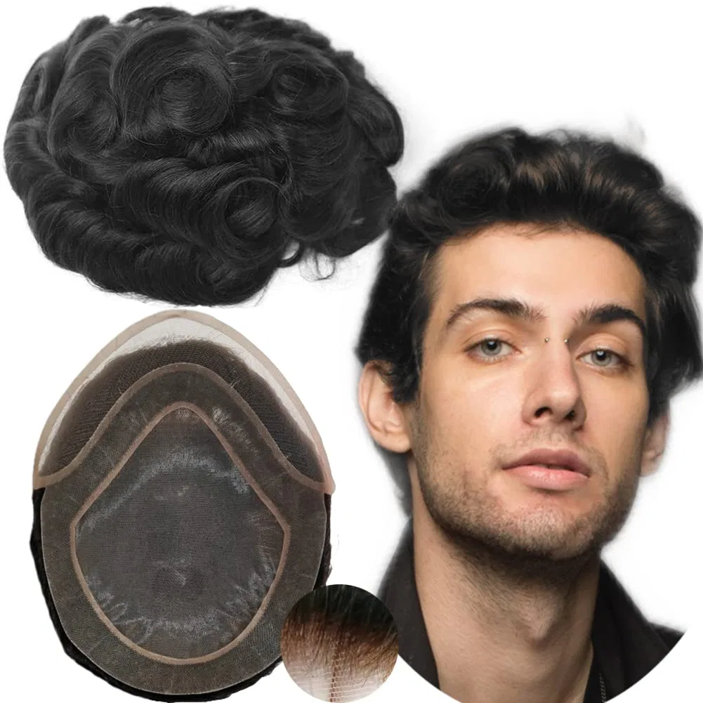 Мужской накладной парик из натуральных волнистых волос Yanahair Yanahair