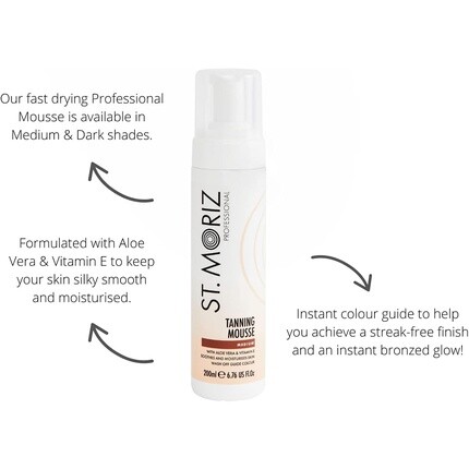 St Moriz Professional Мусс для мгновенного загара с алоэ вера и витамином Е, 200 мл - одноместный, St. Moriz — фото 2