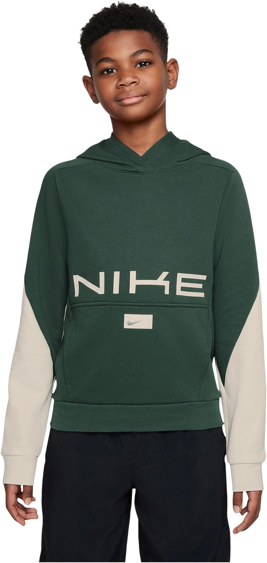 

Худи Nike Kids Multi Dri-fit Fleece Pullover Hoodie, цвет Fir/Light Orewood Brown