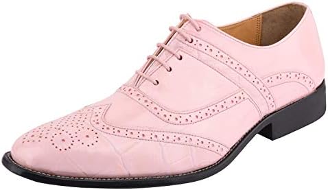 

Мужские классические оксфорды LIBERTYZENO из натуральной кожи с принтом страуса/угря для Рождества, розовый