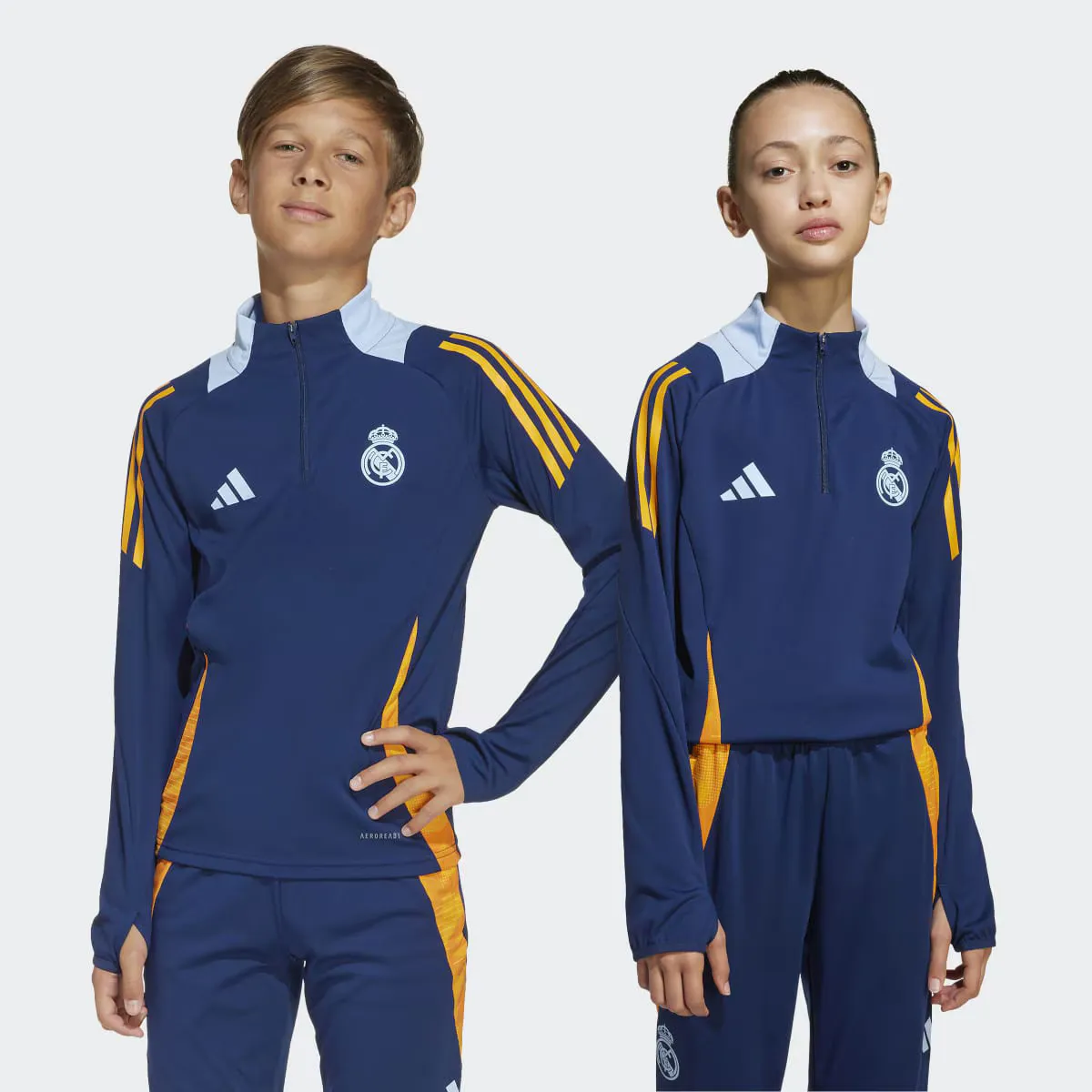 

Реал Мадрид Тиро 24 Соревнования Adidas Детская тренировочная толстовка, тёмно-синий