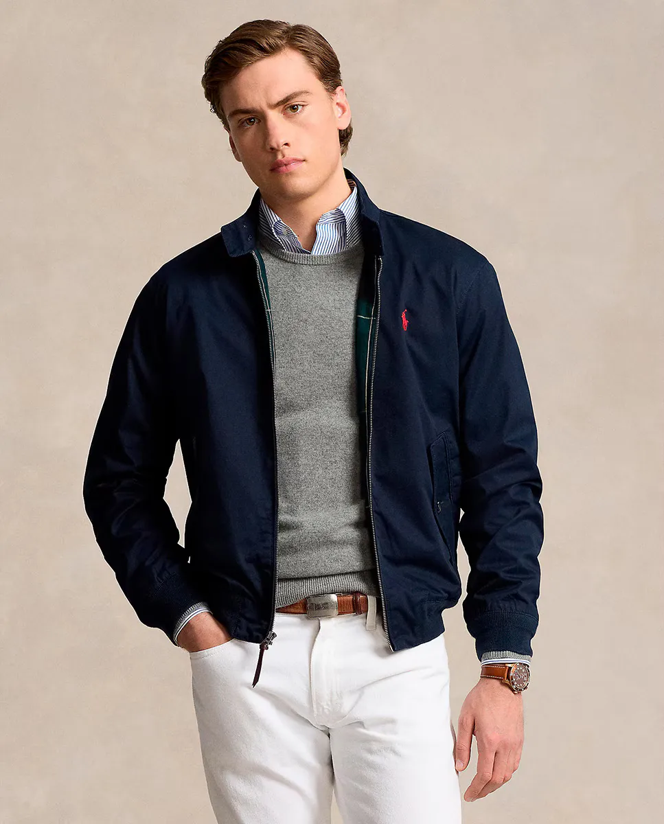 

Мужская хлопковая куртка на молнии Polo Ralph Lauren, темно-синий