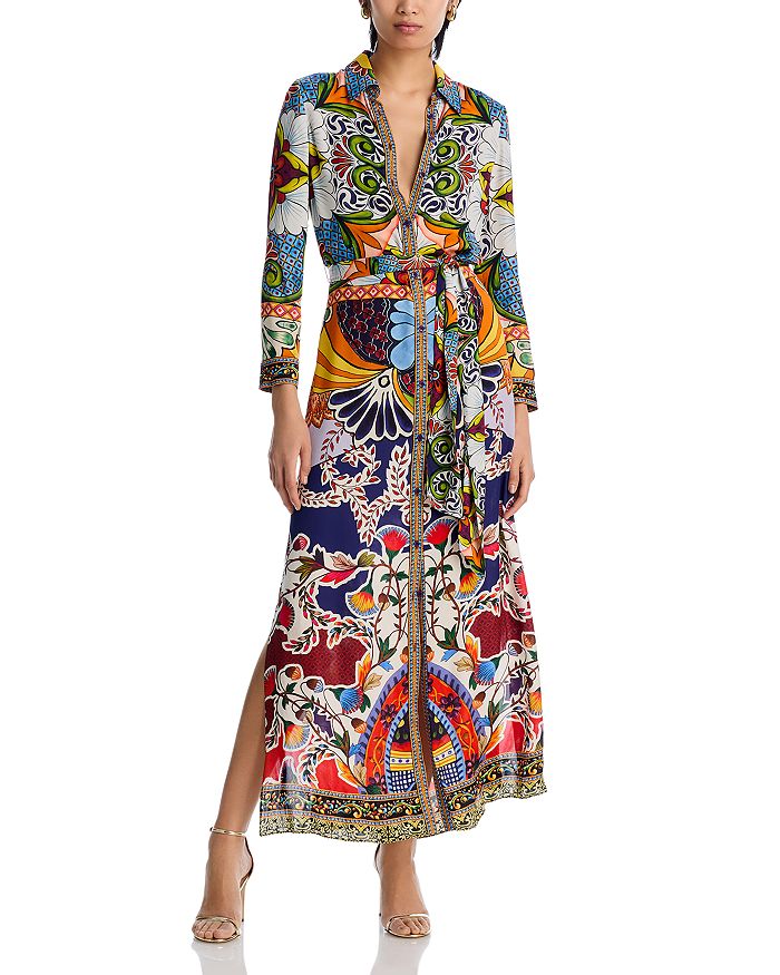 

Платье-рубашка макси Chassidy Alice and Olivia, мультиколор