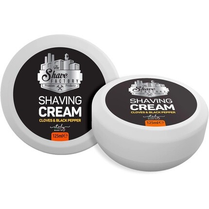 

Крем-мыло для бритья для мужчин The Shave Factory, подходит для всех типов кожи, сделано в Италии, 125 мл, гвоздика и черный перец