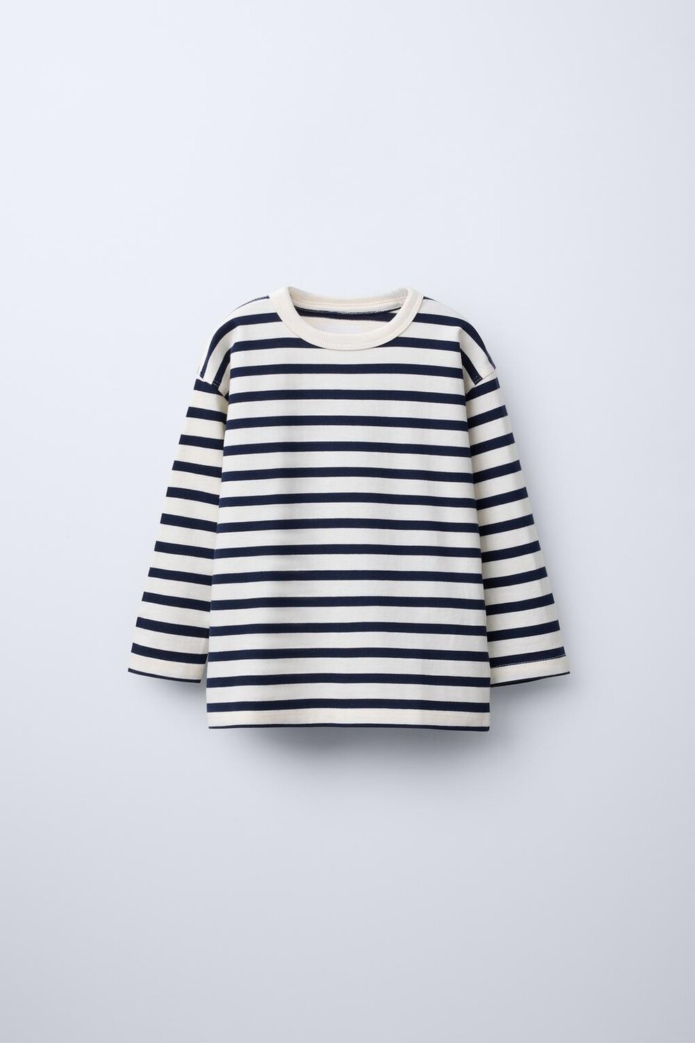 

Полосатая вышитая футболка ZARA, синий