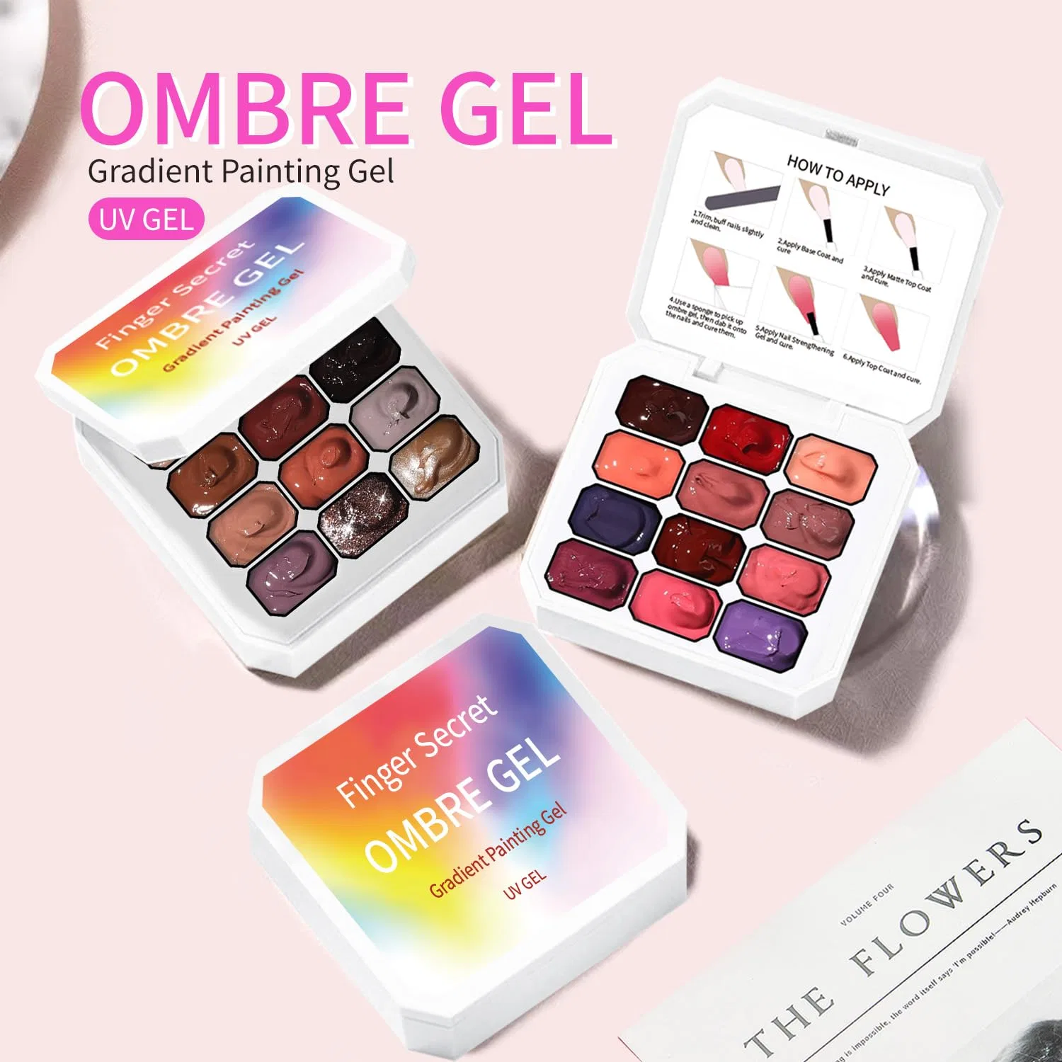 Набор гель-лаков для ногтей Ombre Gel, 12 цветов Aijimei, Set1 — фото 2