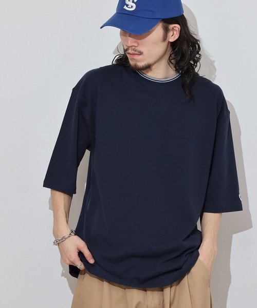 

Футболка с коротким рукавом, рибана, смесовая ткань JEMORGAN, темно-синий