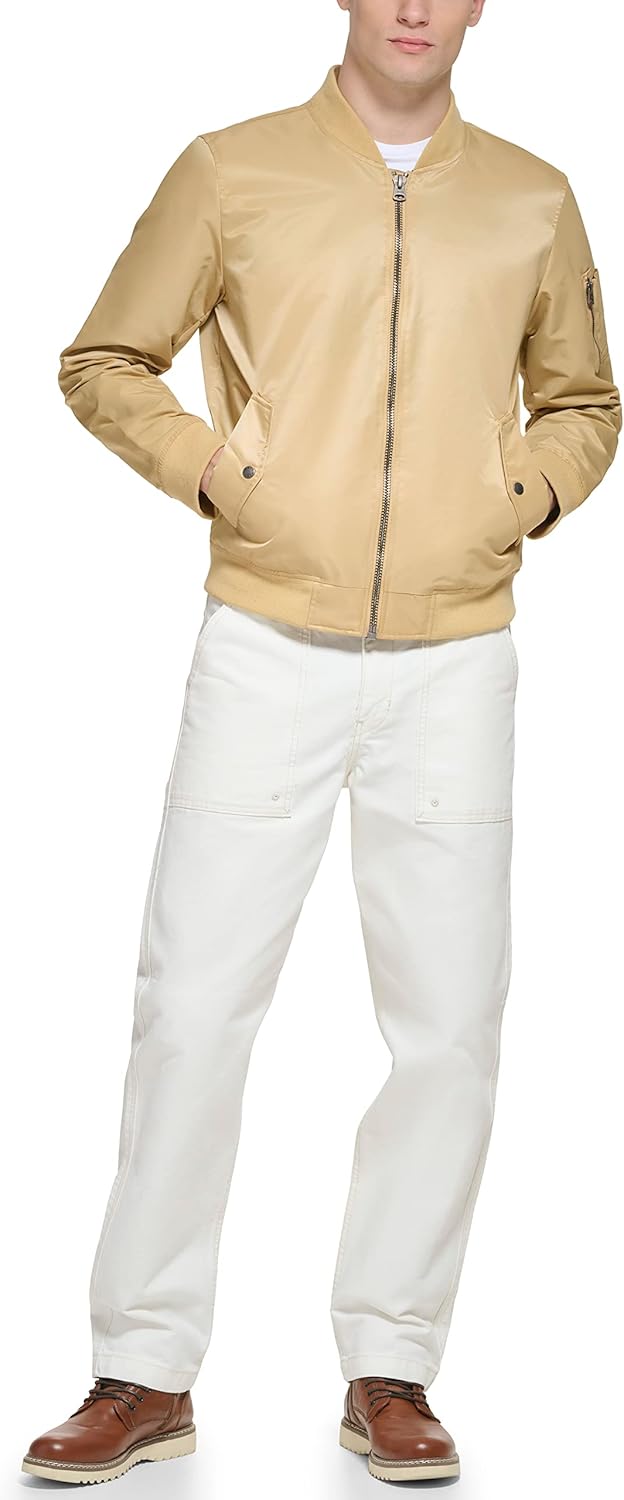 Легкая мужская куртка-бомбер Levi's MA-1 Flight на молнии, Khaki Ma-1 Unfilled — фото 3
