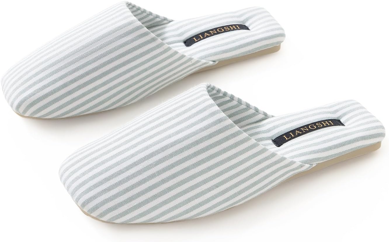 

Тапочки с полоской для женщин и мужчин, закрытые, TPR, элегантные домашние туфли для улицы и дома Yafirgeer, зеленый