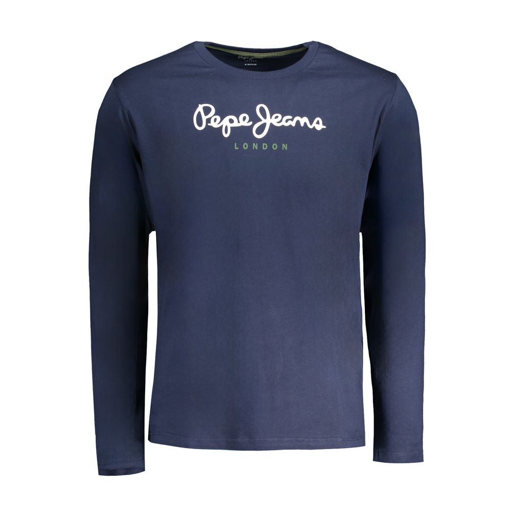 

Синяя хлопковая футболка Pepe Jeans