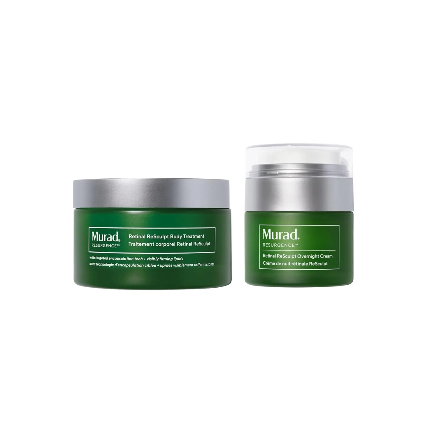Набор Murad Retinal Body & Night Cream Combo - крем для тела ReSculpt и ночной крем для борьбы с дряблой кожей, целлюлитом, морщинами и растяжками, 2 шт.