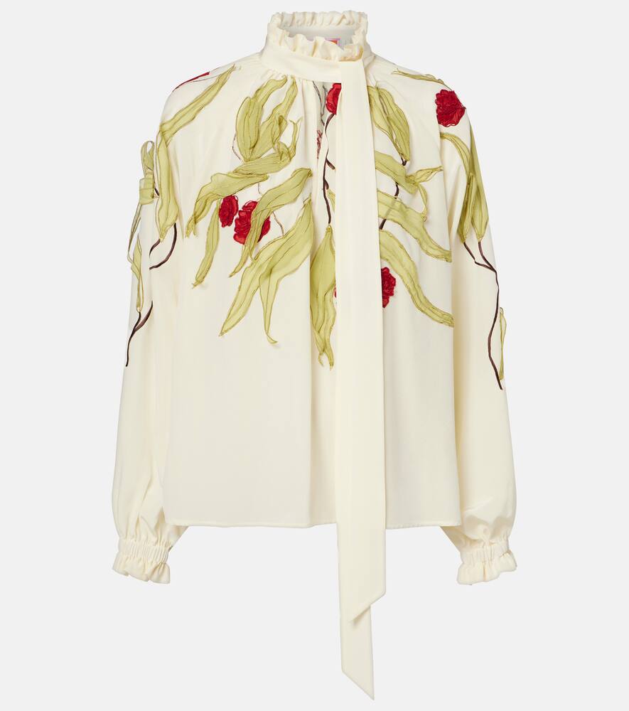 

Шелковая блузка с вышивкой Cerere La DoubleJ, Bamboo Embroidery