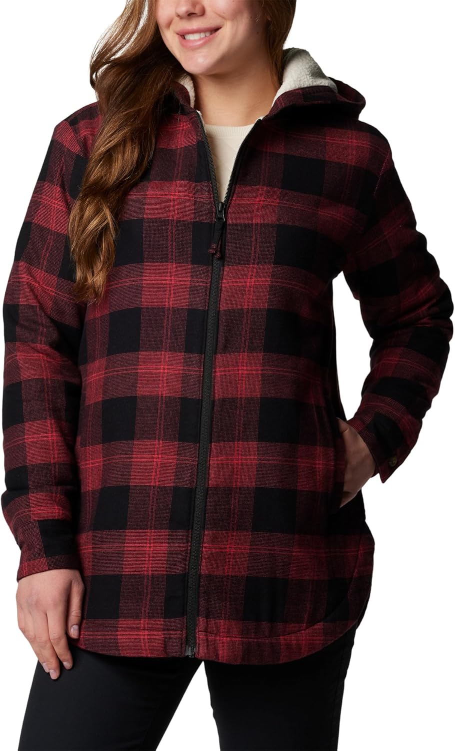 

Columbia Women's Holly Hideaway Warm Lined Flannel, Daredevil Buffalo Tartan
