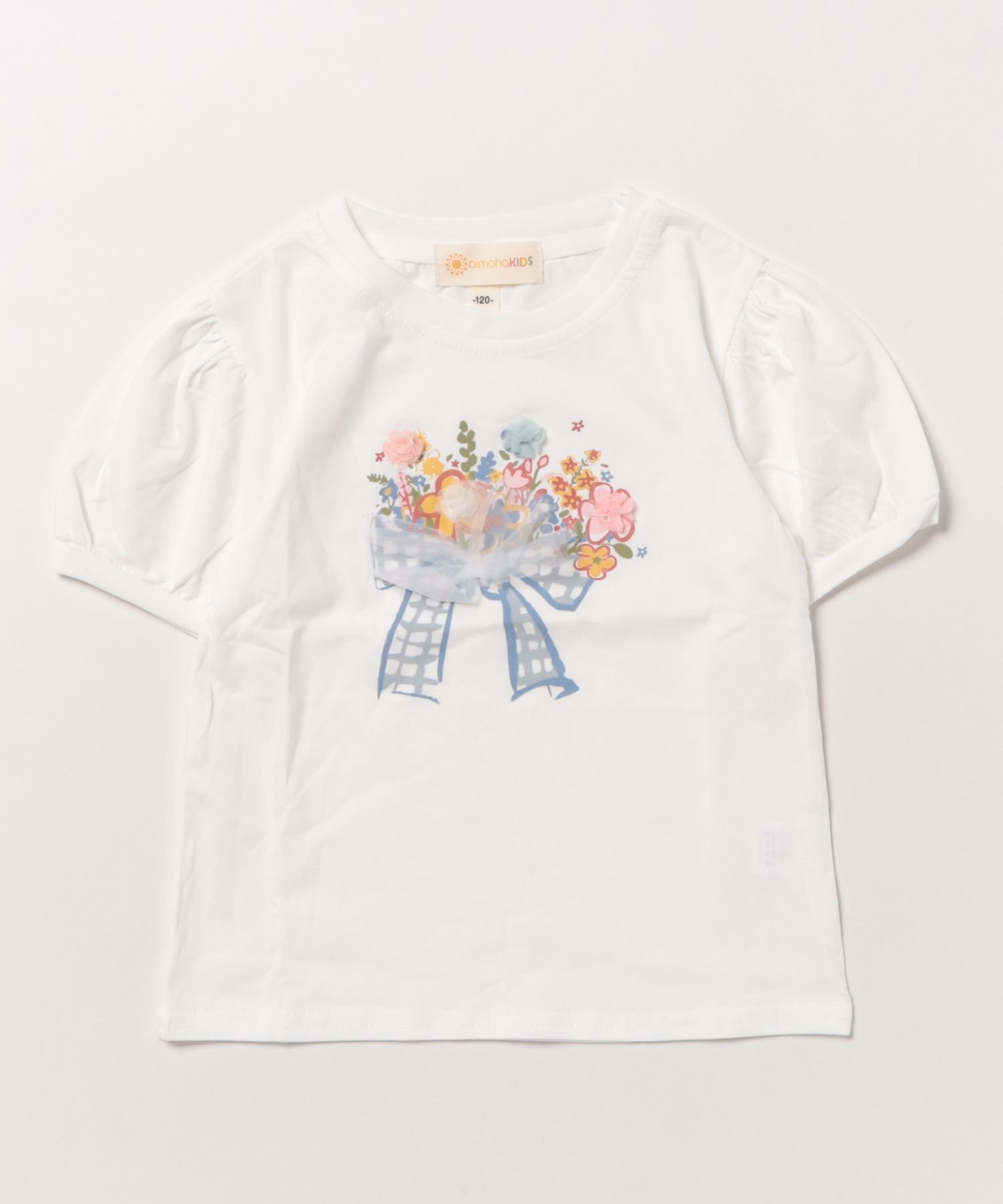 Футболка с цветочным принтом Aimoha Kids, white